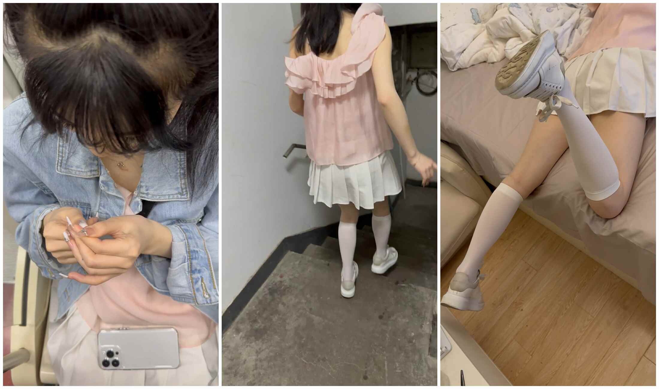 高校美少女杀手❤️包皮哥宿舍各种姿势草JK短裙白丝学妹屌太长妹子有点吃不消 - 内容 1
